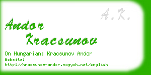 andor kracsunov business card